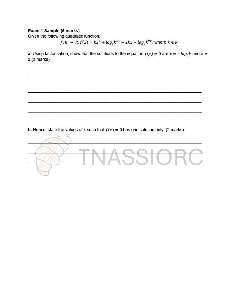 2025 TNASSIORC Mathematical Methods Trial Exam – Units 3 & 4