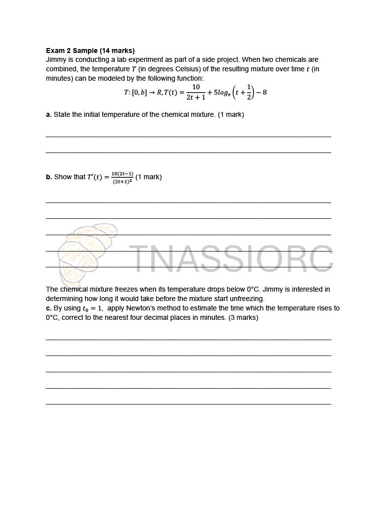 2025 TNASSIORC Mathematical Methods Trial Exam – Units 3 & 4