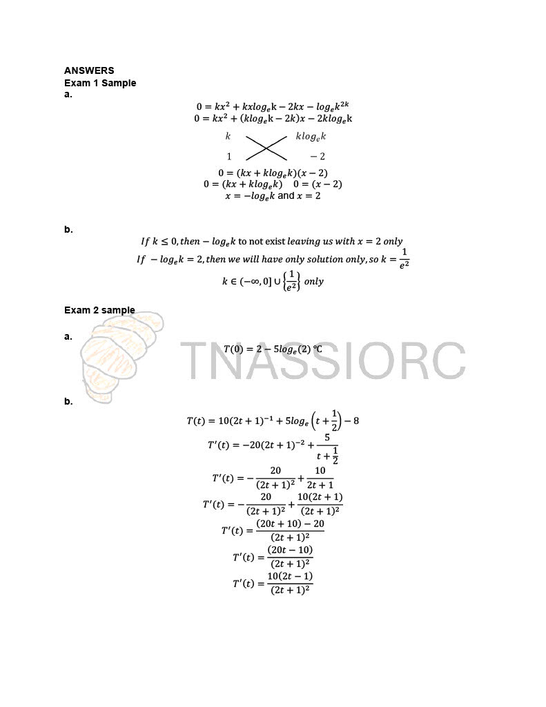 2025 TNASSIORC Mathematical Methods Trial Exam – Units 3 & 4